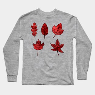 Red Leaves Long Sleeve T-Shirt